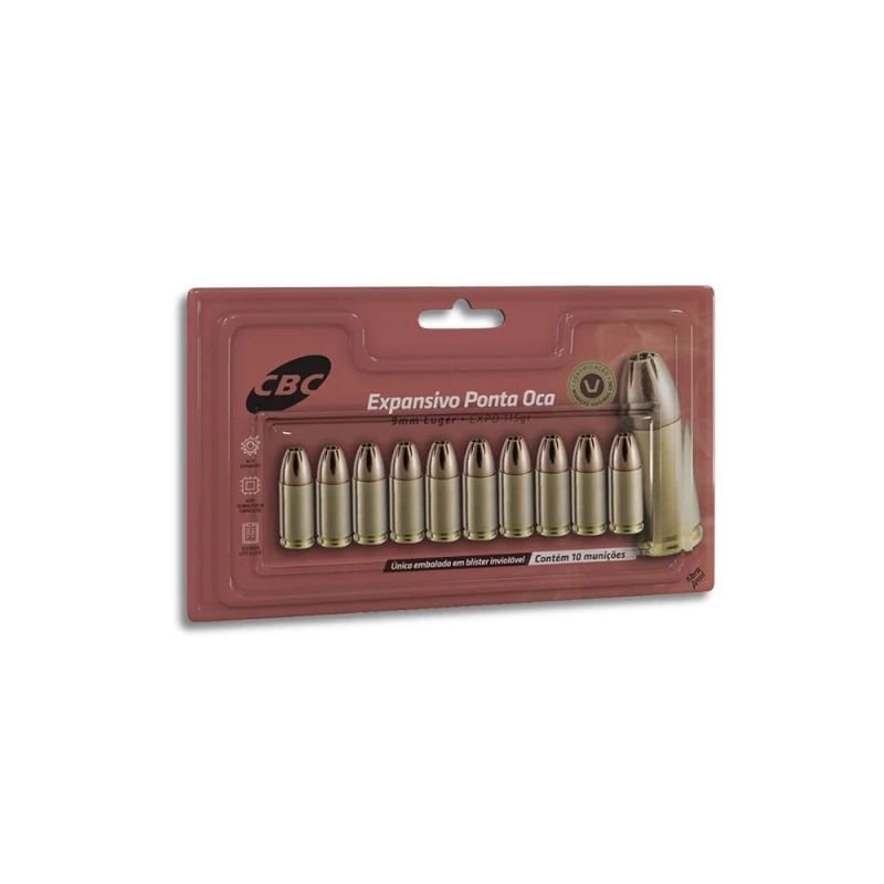 Munição CBC .380 Auto EXPO 95GR Blister Cartela - 100un - Imagem 3