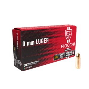 Muni&ccedil;&atilde;o Fiocchi Luger 9mm 124gr FMJ - 50 un