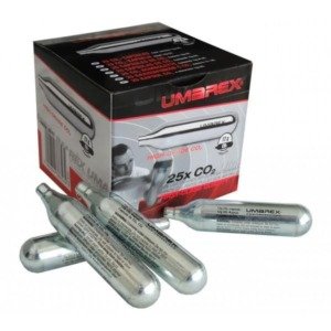 Cilindros descart&aacute;veis de CO2 12g - 25un