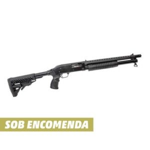 Espingarda Boito BSA 5T 84 Pump Calibre 12 com  Pistol Grip e Coronha Retr&aacute;til