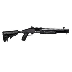 Espingarda CBC Pump Military 3.0 Coronha Retrátil Calibre 12 Cano 14" com acessórios