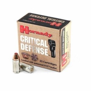 Muni&ccedil;&atilde;o Hornady 9mm Luger FTX 115gr Critical Defense - 25rds