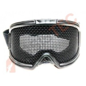 &Oacute;culos tela tramada met&aacute;lico para airsoft Grande - Preto