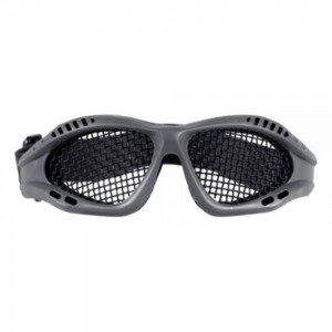&Oacute;culos tela tramada met&aacute;lico para airsoft - Preto