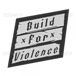 Patch Bordado Build For Violence Preto
