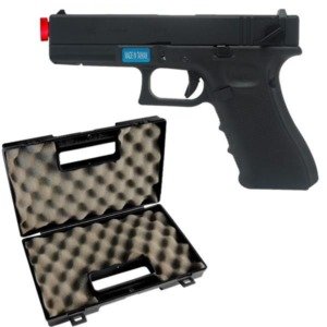 Pistola Airsoft GBB Glock WE G18 Gen 4 Green Gas Blowback Case